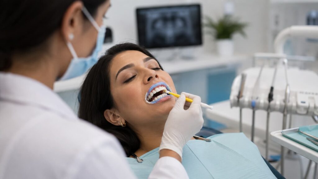 Professional teeth whitening treatment at Elysian Dental Care, Kondapur
